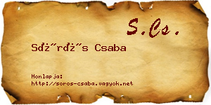 Sörös Csaba névjegykártya