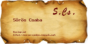 Sörös Csaba névjegykártya